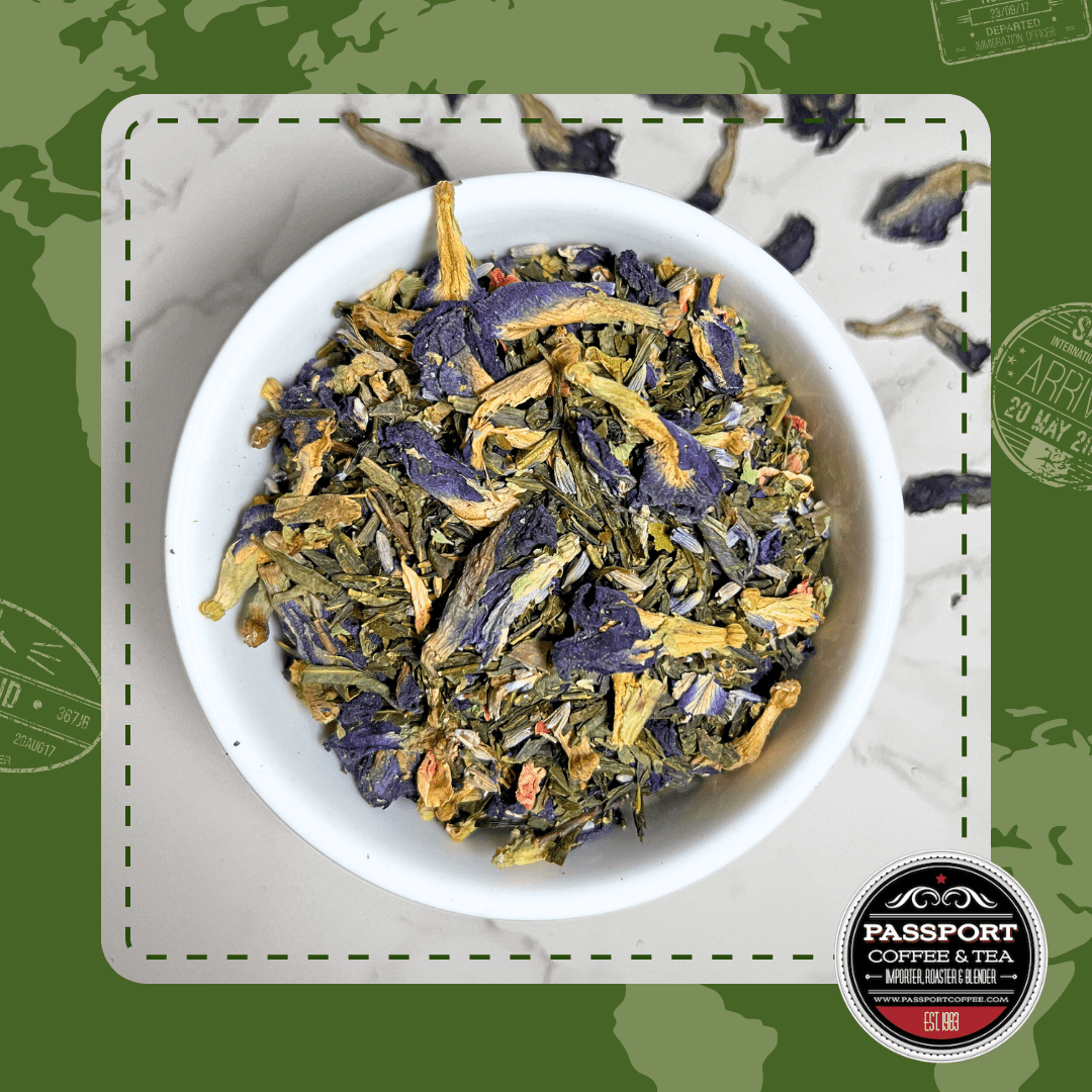 lavender pea flower tea Butterfly Lavender Green Tea – Passport Coffee & Tea
