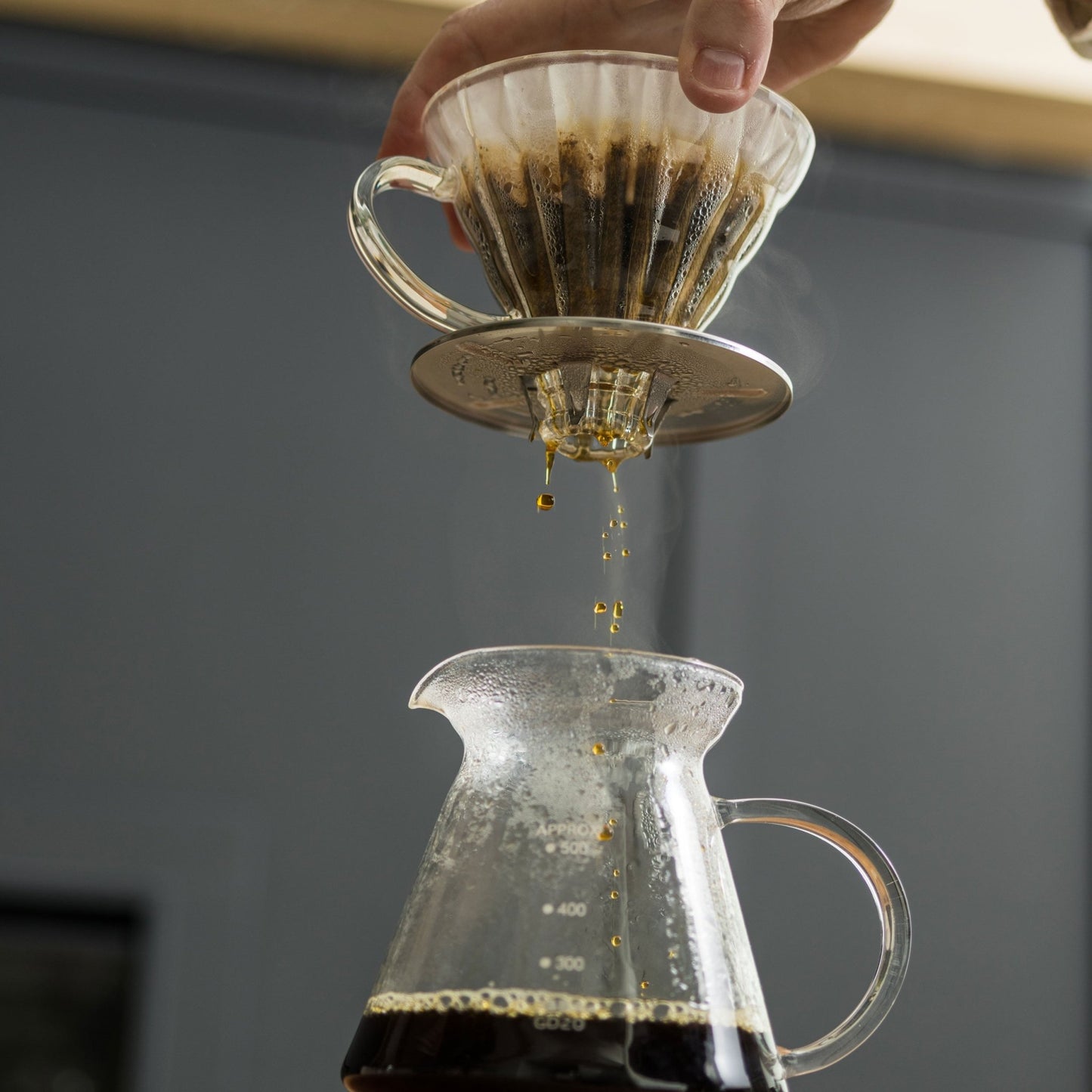Yama Glass Cone Coffee Dripper - Stainless Steel - Passport Coffee & Tea - Shop