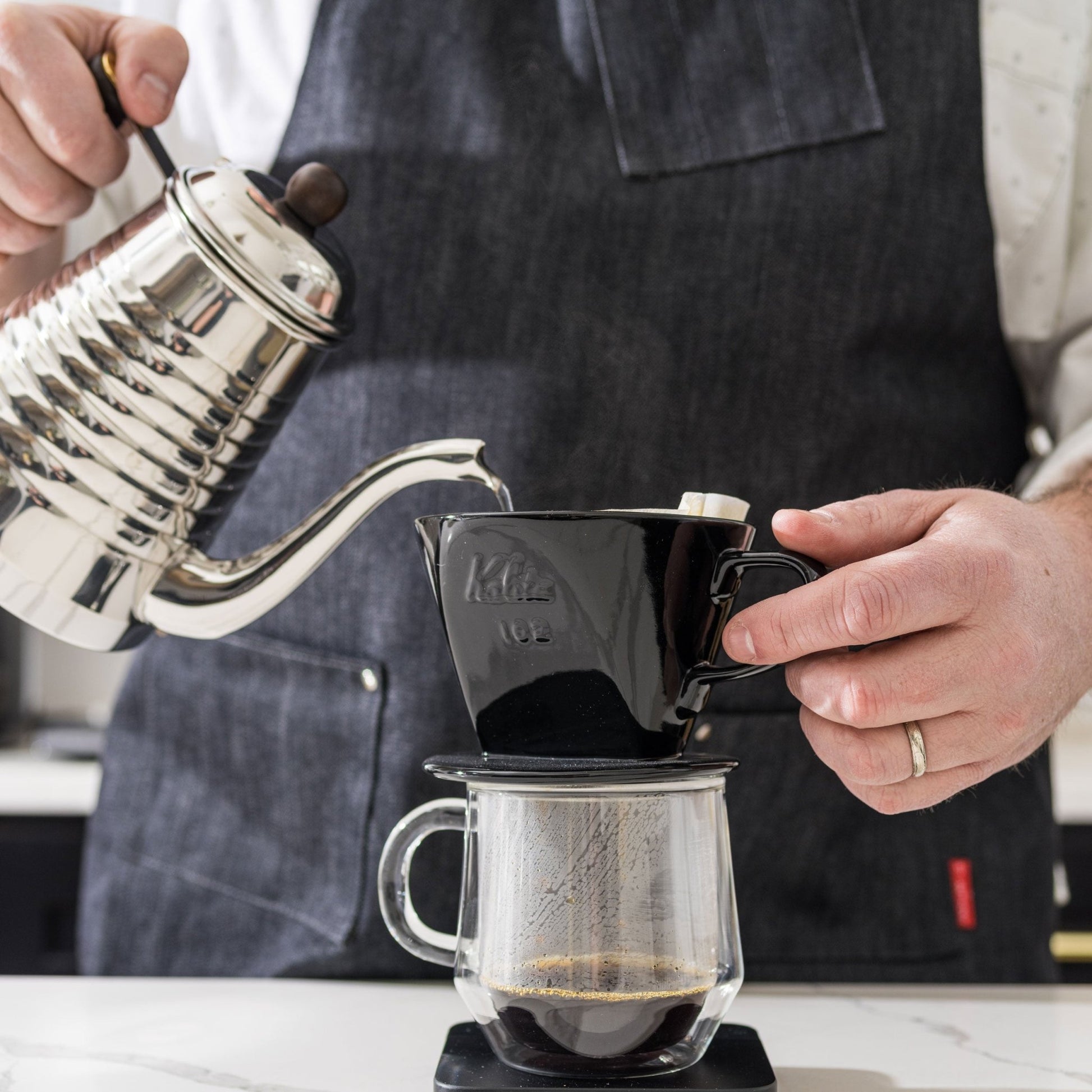 Kalita Style 102 Ceramic Coffee Dripper - Black - Passport Coffee & Tea - Shop
