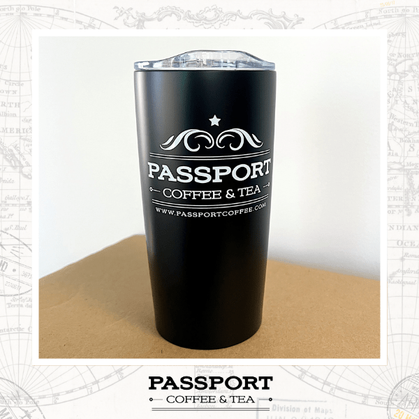 Passport Tumbler- 20 oz Vacuum Insulated Tumbler | Black Travel Mug - Passport Coffee & Tea - Shop