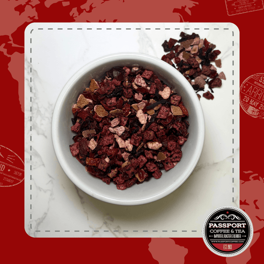 Strawberry Peach Fruit Tea - Passport Coffee & Tea - Shop